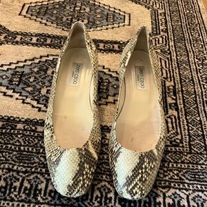 Snake skin Jimmy Choo flats
